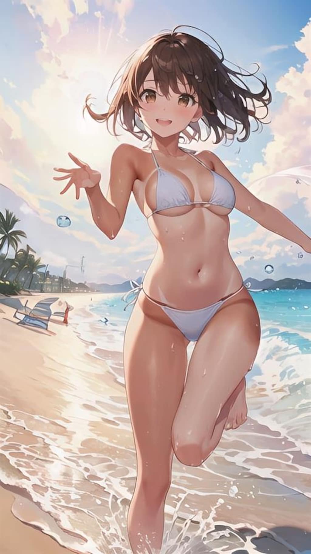 波打ち際の彼女