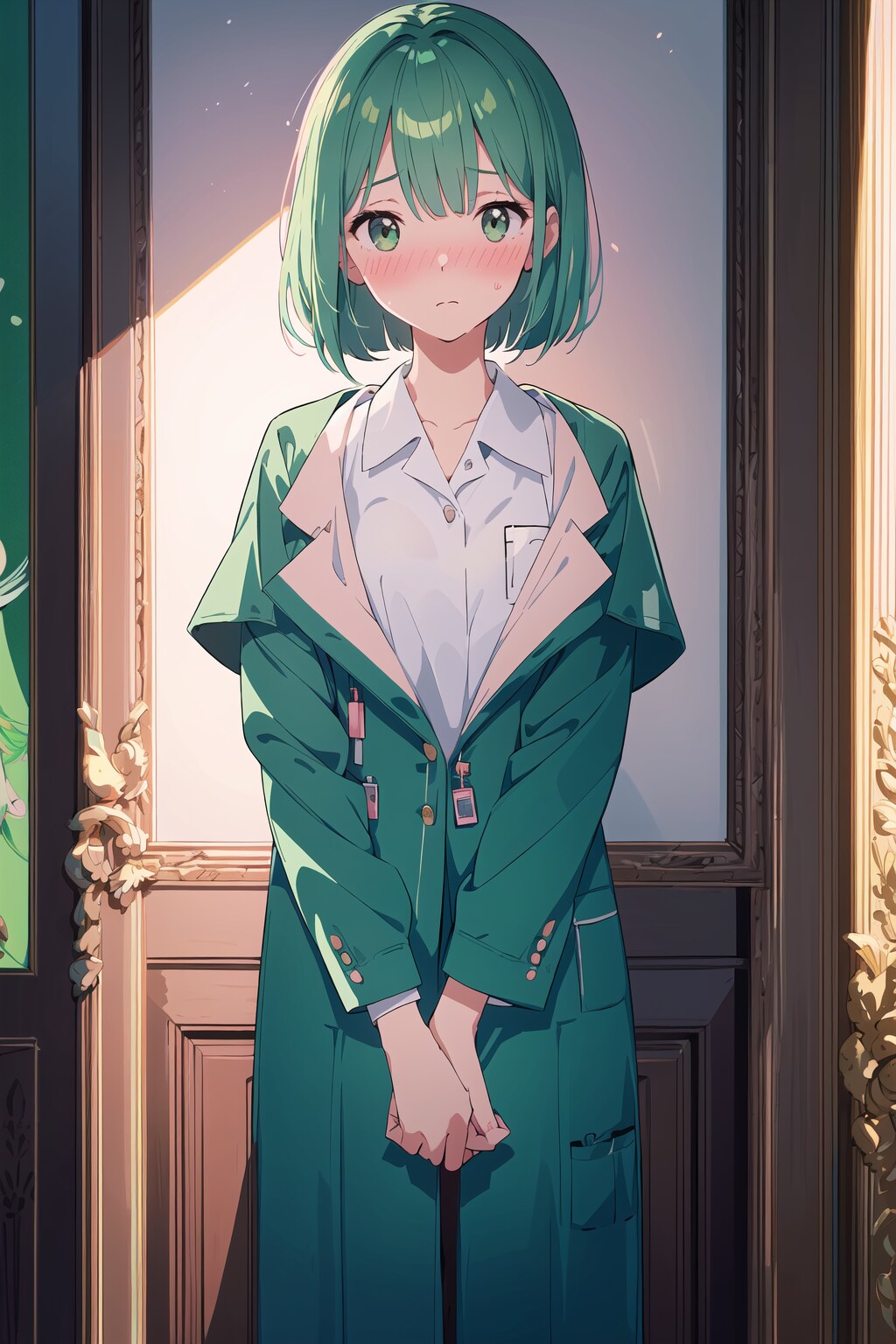 不安そうな表情の新人ちゃん(23歳)