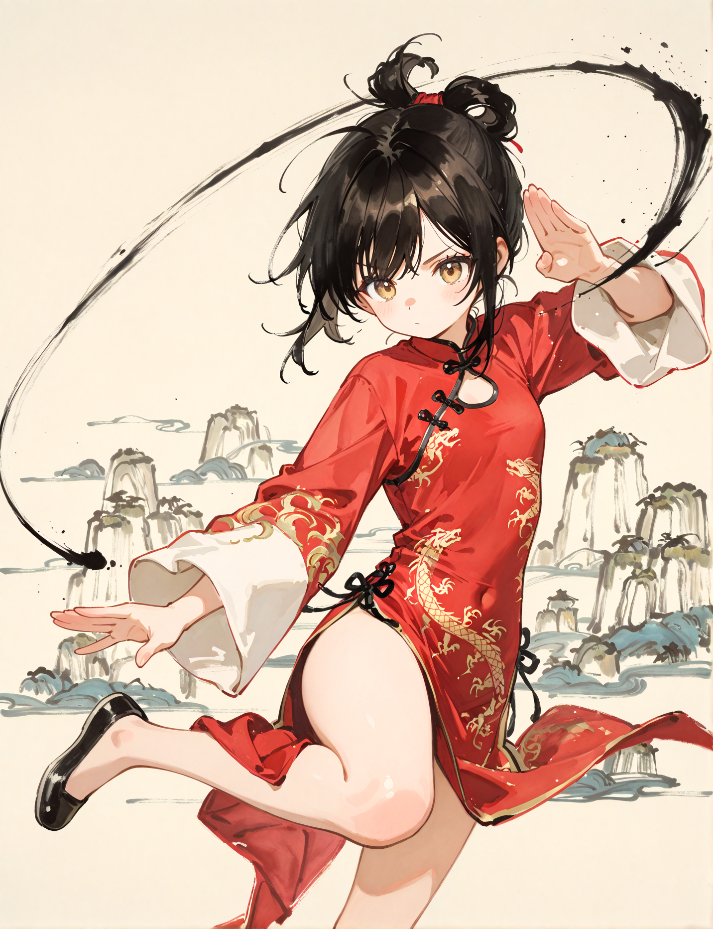 水墨画風の少女 | の人気AIイラスト・グラビア