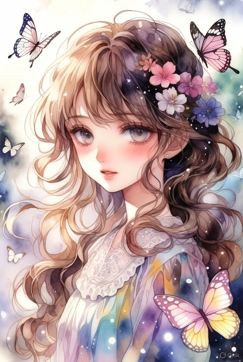 水彩画風🦋 | の人気AIイラスト・グラビア