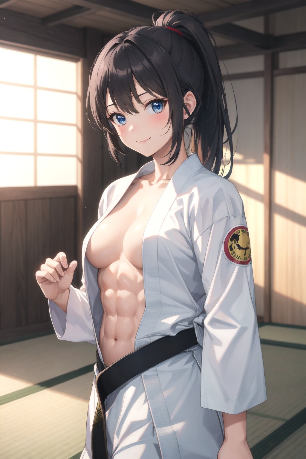 先輩の柔肌と腹筋