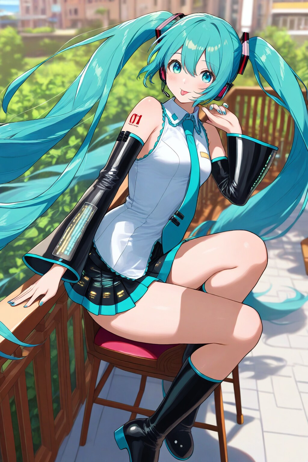 風になびくツインテール