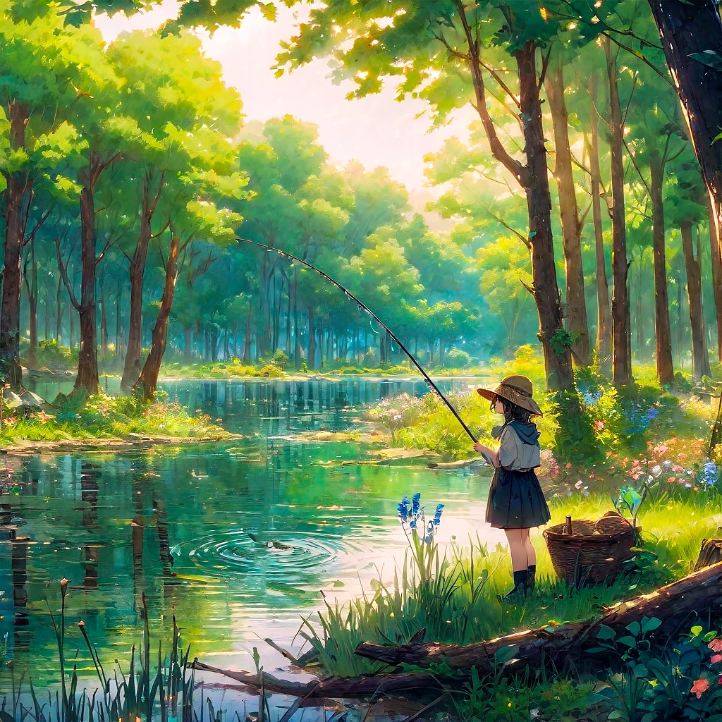 釣りをする少女⑧