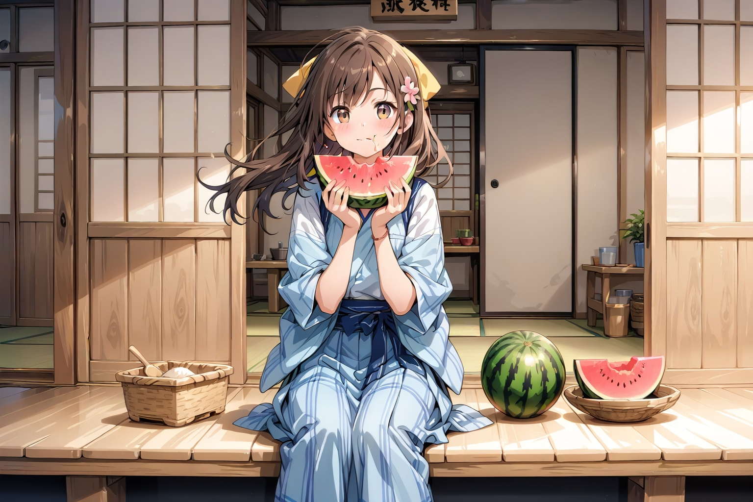 スイカと大正娘。 | の人気AIイラスト・グラビア