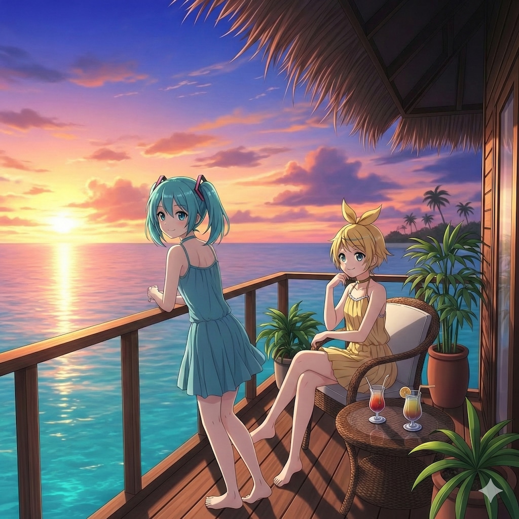 ミクさんリンさん モルディブ旅行