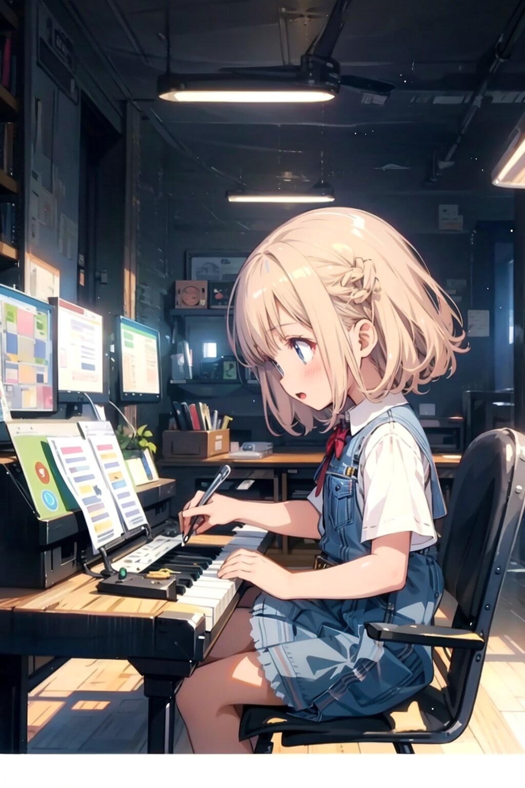 新曲のアレンジがんばっちゃうんだ。 | の人気AIイラスト・グラビア