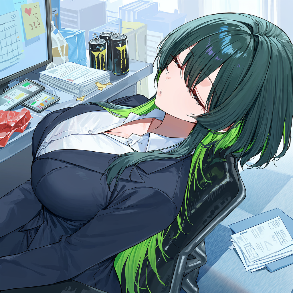 徹夜明けらしい　寝させてあげよう | の人気AIイラスト・グラビア