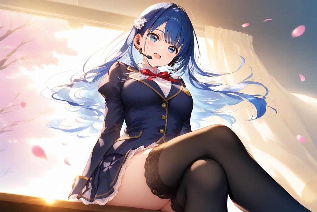 ハイ！春風に舞う桜よりもあなたの心に舞い降りたウルトラマリンブルー担当！笑顔も歌もぜーんぶ全力！あなたの青い彗星!蒼月みらいです！今日もぜったいに目を離さないでねっ！空か