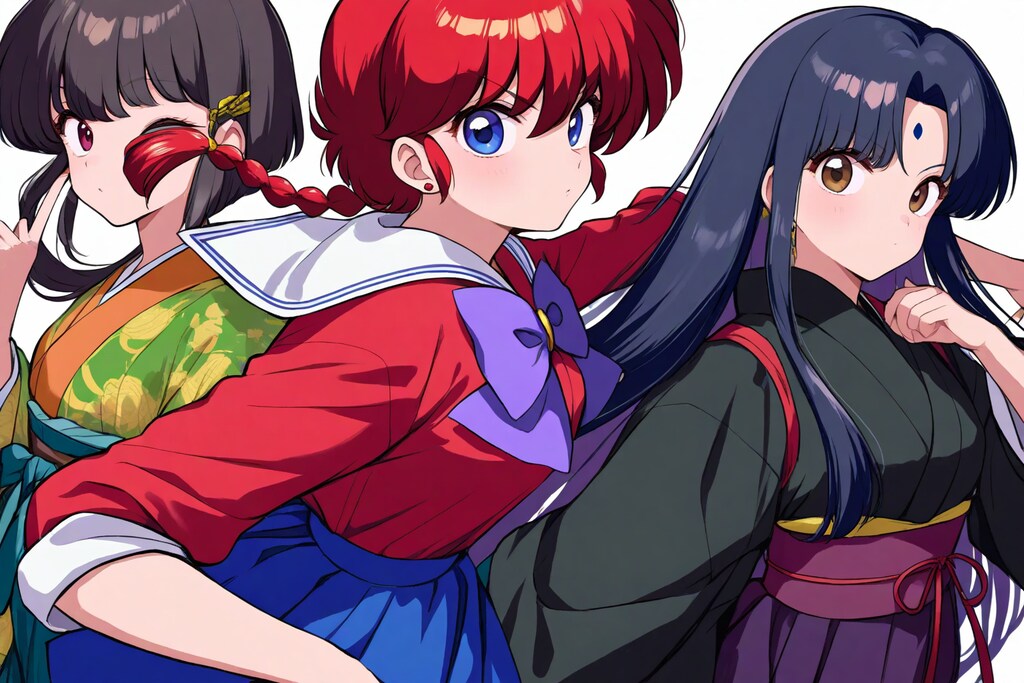 なびき、らんま、あかね