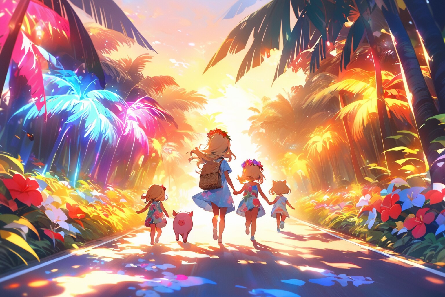 ブタ散歩 | の人気AIイラスト・グラビア