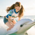 イルカに乗った少女 5枚目