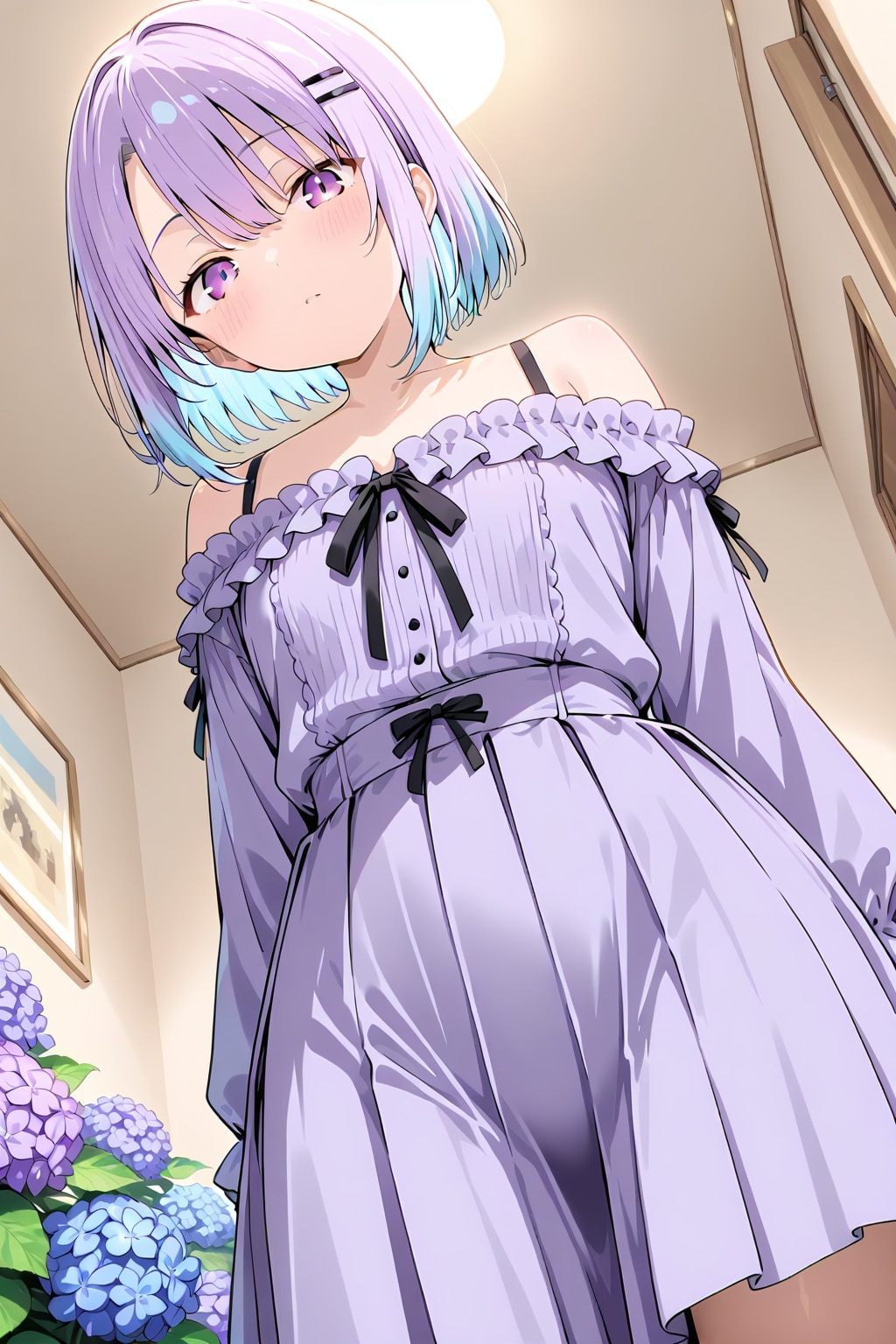紫陽花みたいな髪色の私