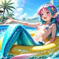 10枚）プールで遊ぶ人魚さん② 4枚目