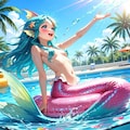 10枚）プールで遊ぶ人魚さん② 5枚目