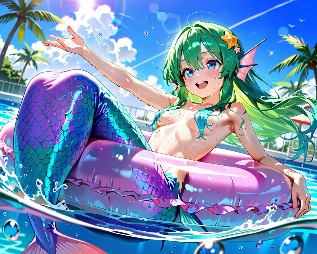 10枚）プールで遊ぶ人魚さん②