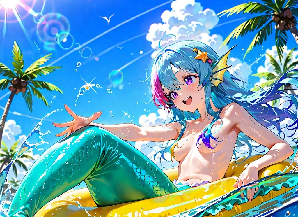 10枚）プールで遊ぶ人魚さん②