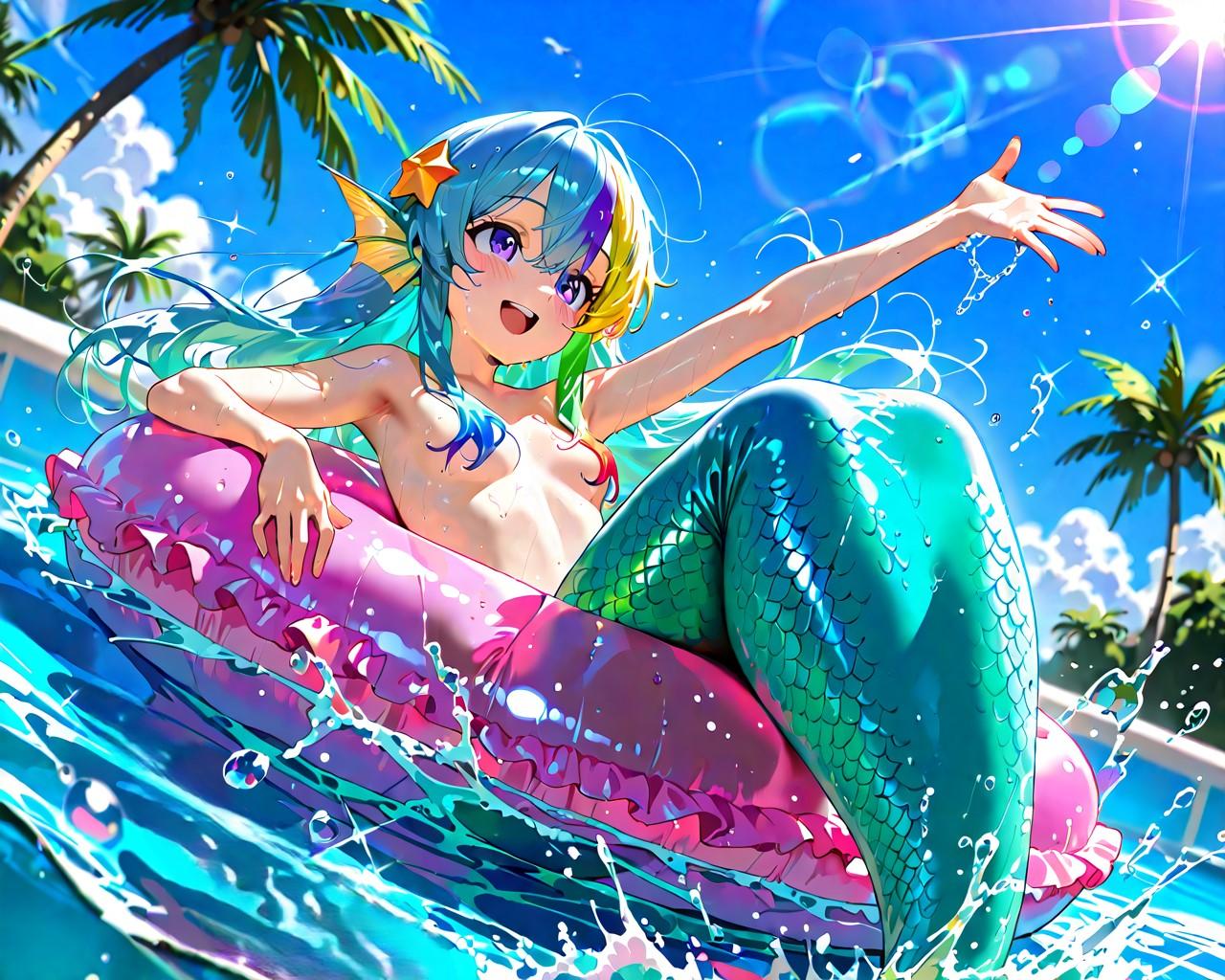 10枚）プールで遊ぶ人魚さん②