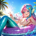 10枚）プールで遊ぶ人魚さん② 3枚目