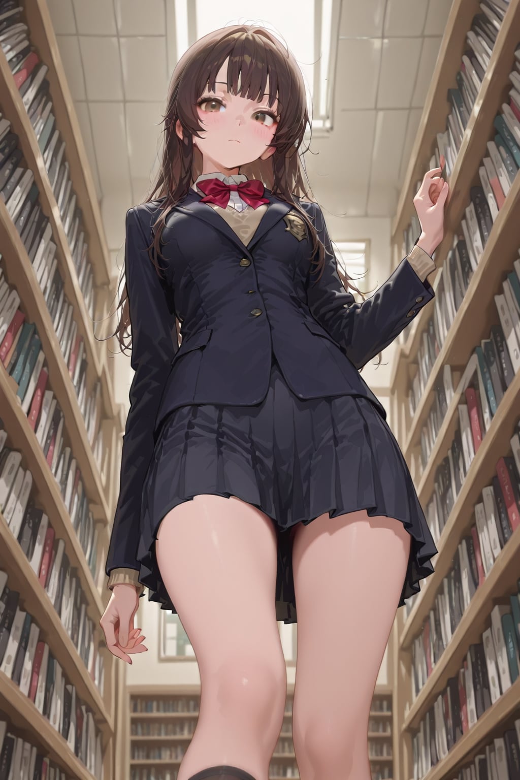 図書館に来た女子高生 | の人気AIイラスト・グラビア