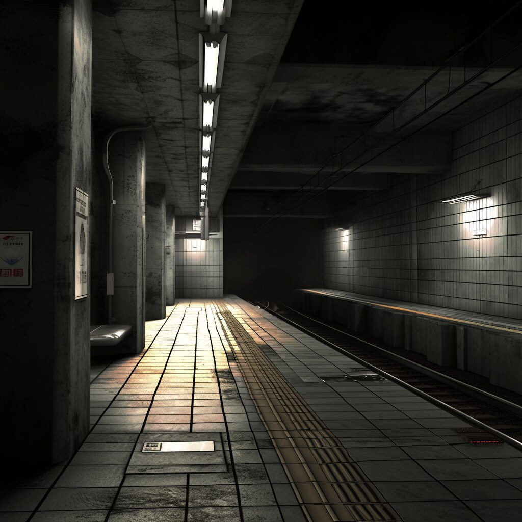 地下鉄の終電の終点でよくある風景