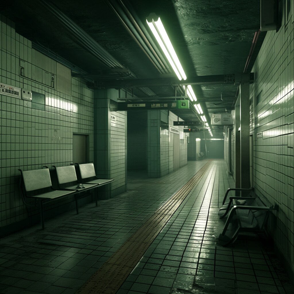 地下鉄の終電の終点でよくある風景