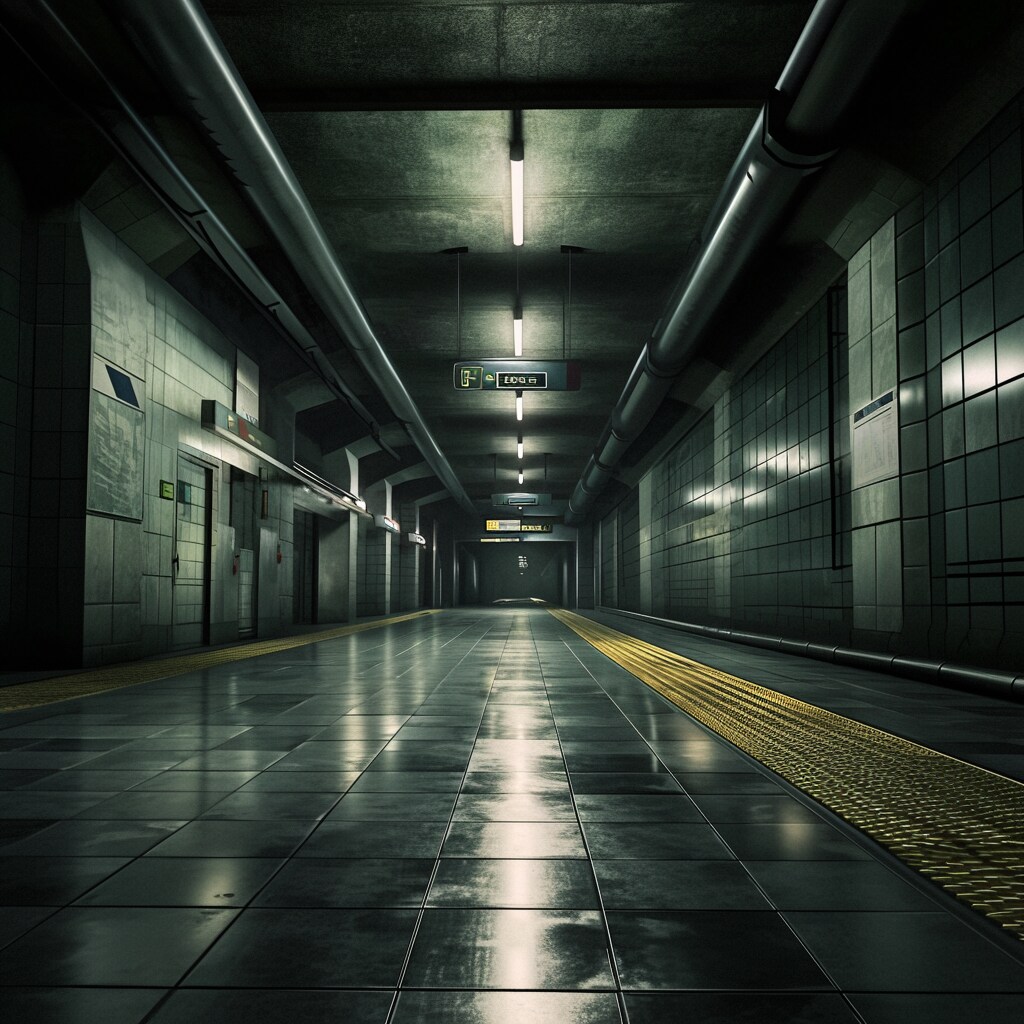 地下鉄の終電の終点でよくある風景