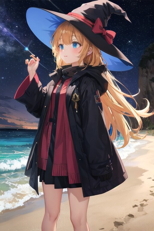 砂浜と魔女 | の人気AIイラスト・グラビア