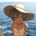 田舎の防波堤の女の子 8枚目
