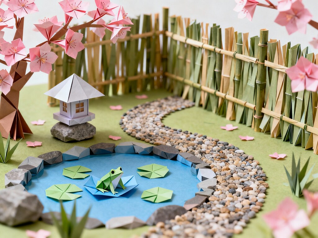 折り紙の日本庭園