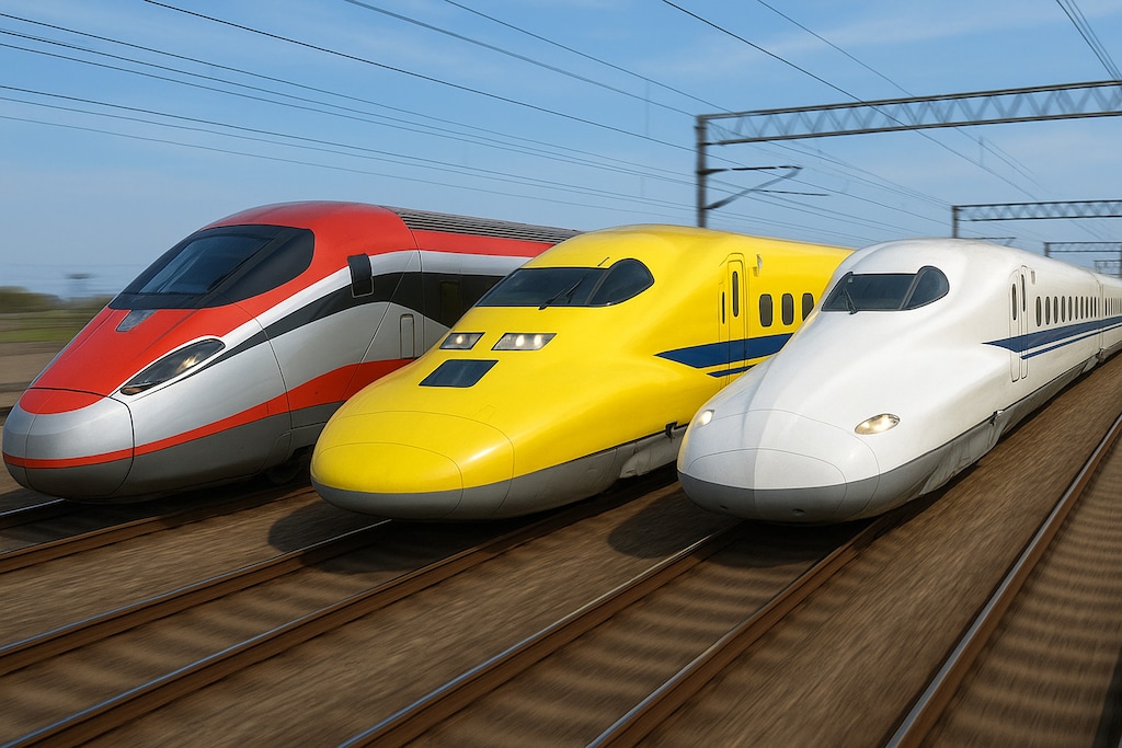 TGVとドクターイエローと新幹線との競争