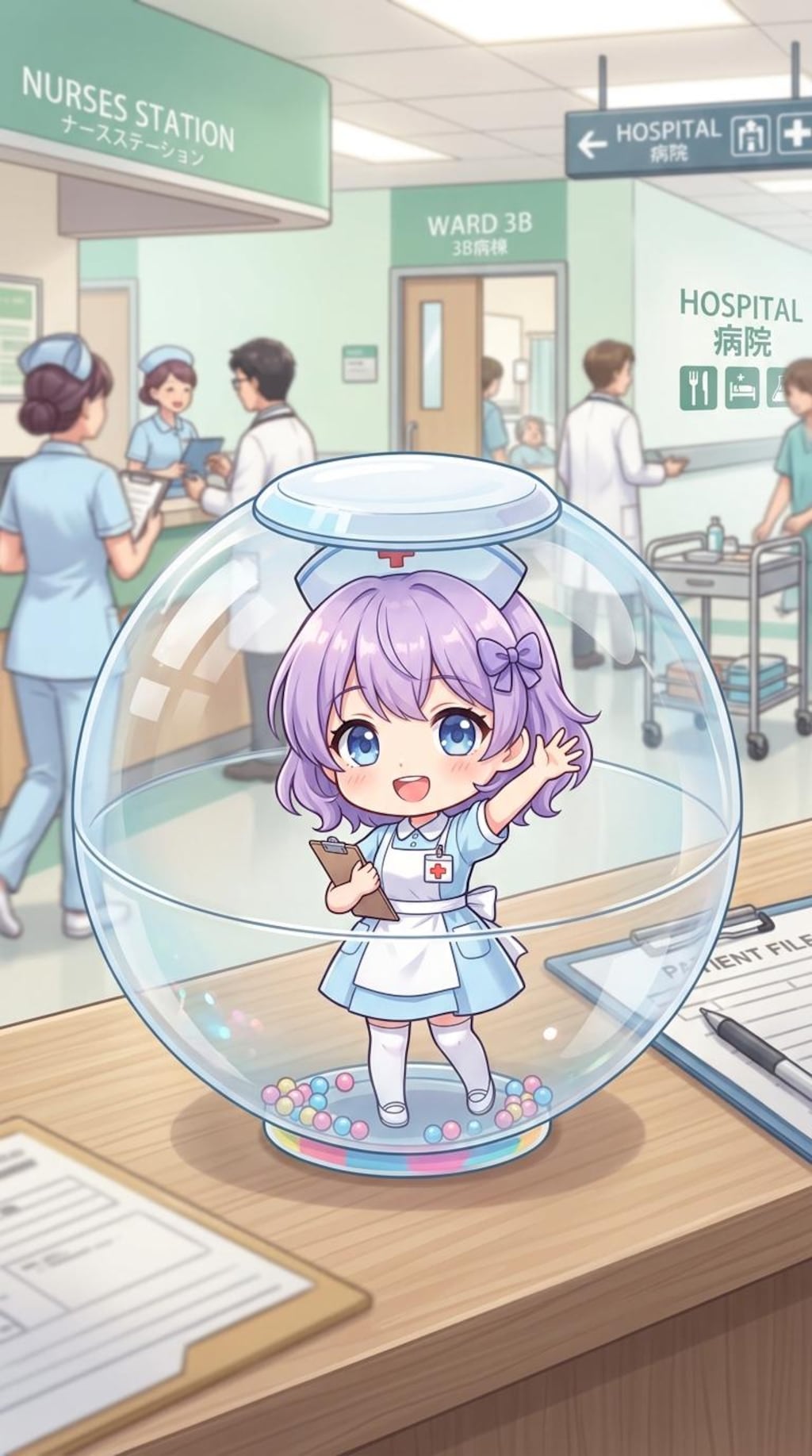 ナース服姿のBEHIMOTHちゃんをカプセルに入れたよ