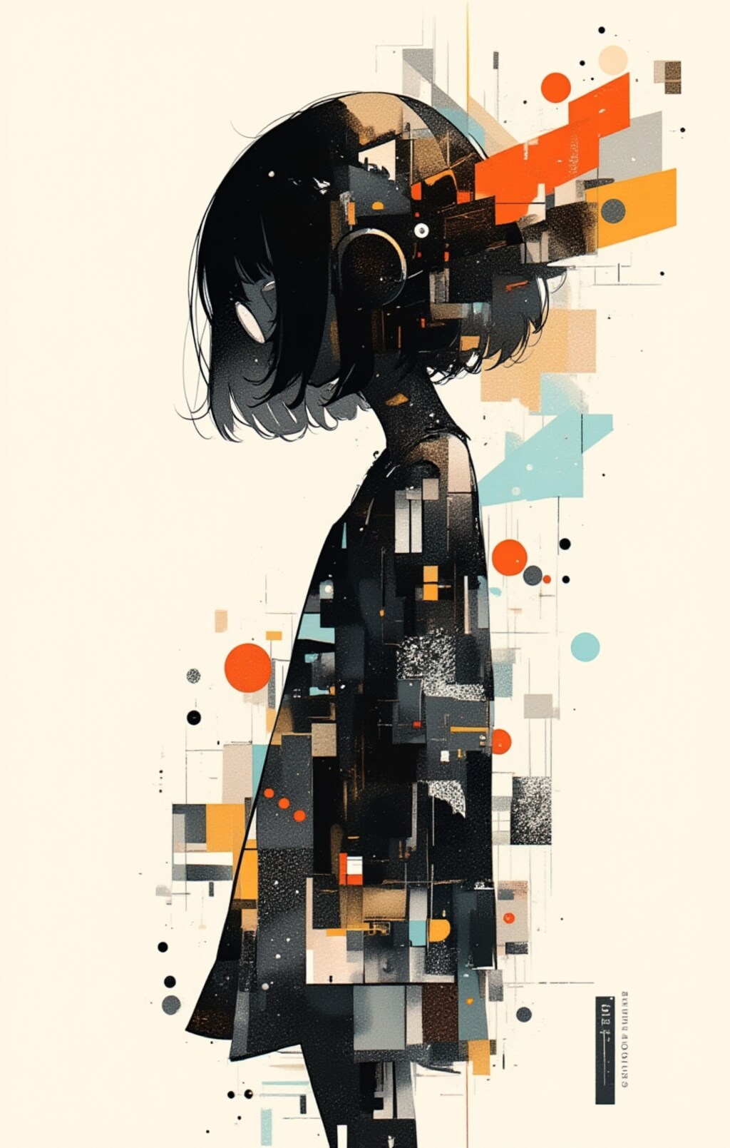 現代抽象めがねちゃん画