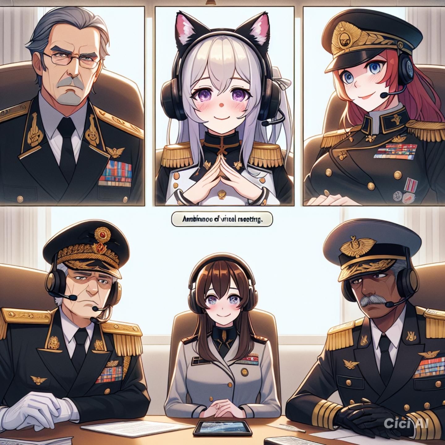 GC 黄昏梟の指揮官たちと話し合い | の人気AIイラスト・グラビア