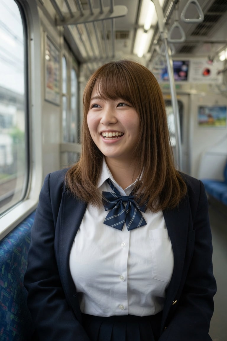 電車でよく一緒になる女子校生 | の人気AIイラスト・グラビア