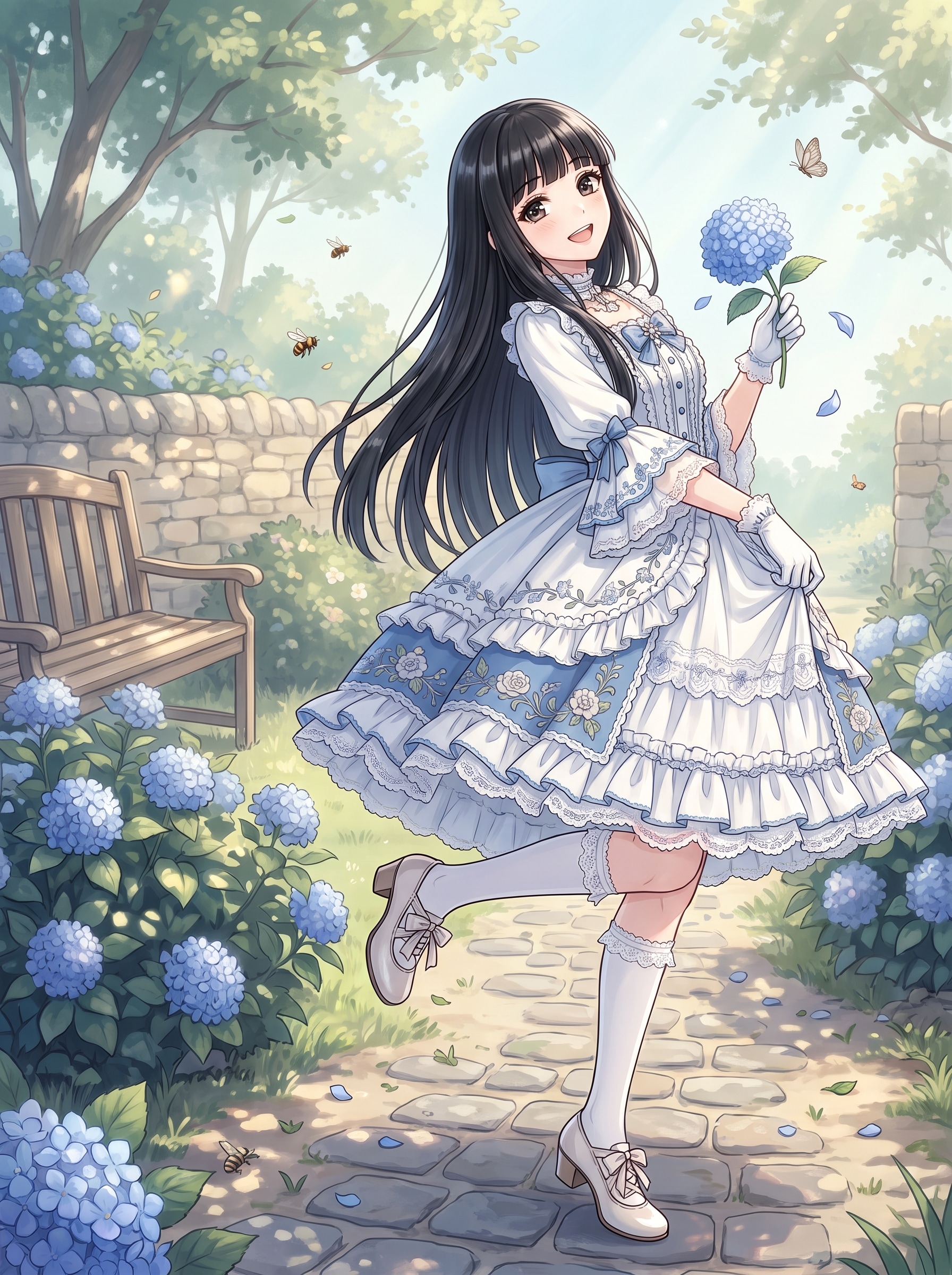 紫陽花微笑少女