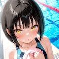 先輩……いつもそこで野獣のごとく舐めまわすように見ていますよね。もういっそのこと水泳部に入っちゃいます？　そしたら……その……もっと長く一緒に…… 7枚目