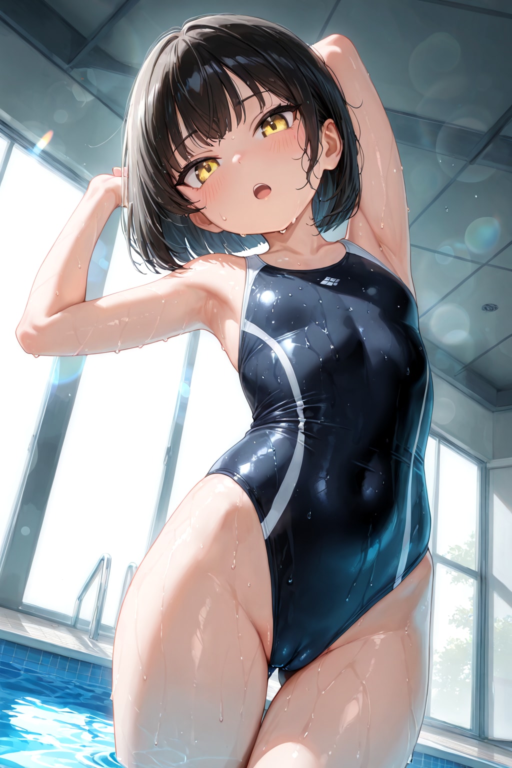 先輩……いつもそこで野獣のごとく舐めまわすように見ていますよね。もういっそのこと水泳部に入っちゃいます？　そしたら……その……もっと長く一緒に……