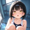 先輩……いつもそこで野獣のごとく舐めまわすように見ていますよね。もういっそのこと水泳部に入っちゃいます？　そしたら……その……もっと長く一緒に…… 5枚目
