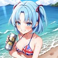 海でビールなうちの子 2枚目