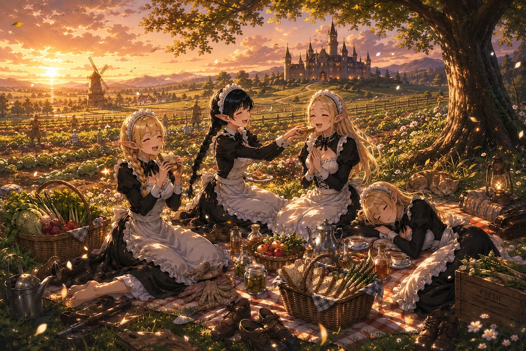 🥪ピクニック気分なエルフメイドさん💕