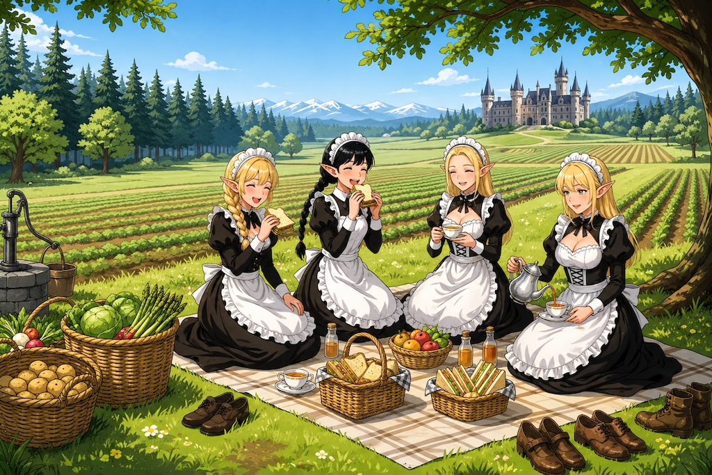 🥪ピクニック気分なエルフメイドさん💕