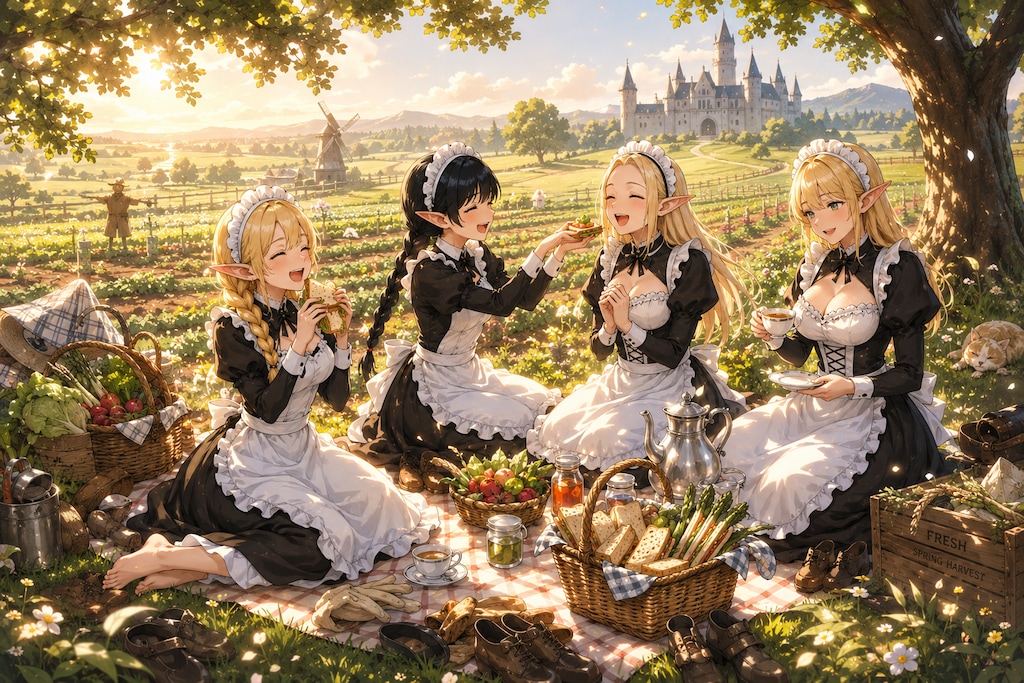 🥪ピクニック気分なエルフメイドさん💕