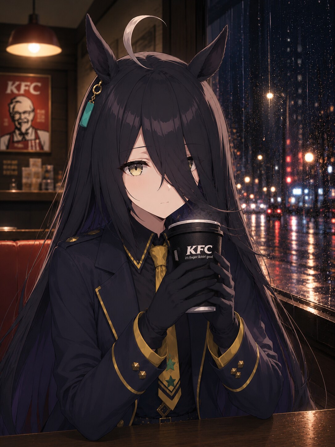 雨夜の寄り道 ― マンハッタンカフェ | の人気AIイラスト・グラビア