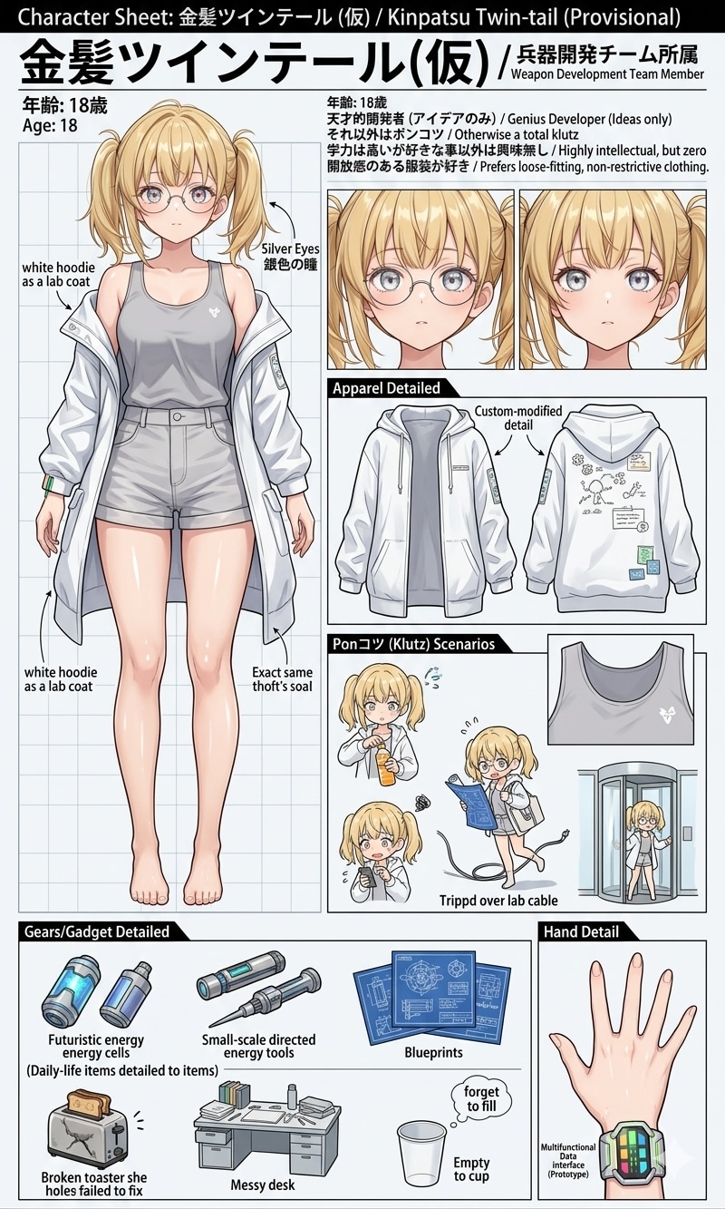 金髪ツインテールさんのキャラクターシート | の人気AIイラスト・グラビア