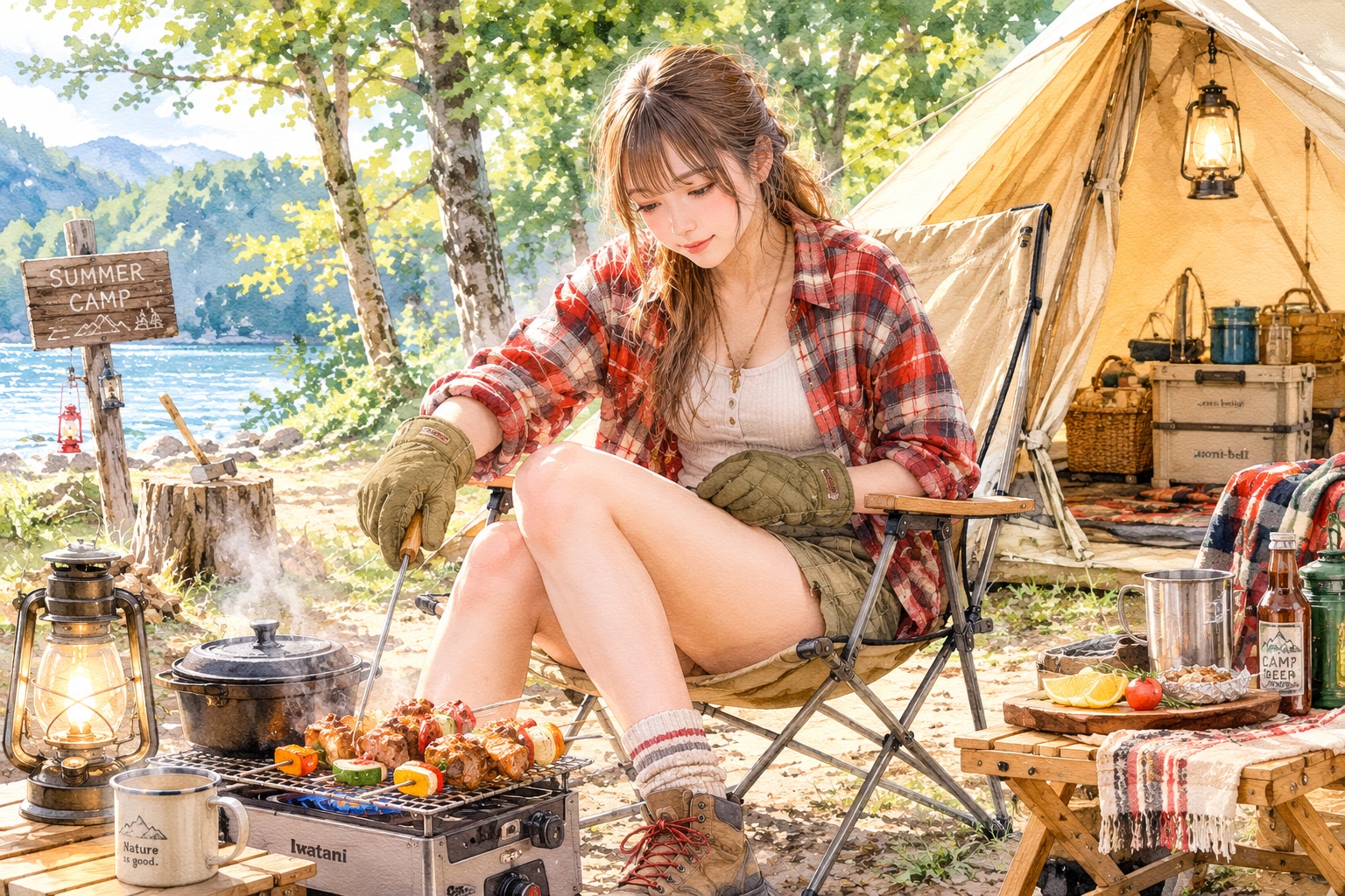 ソロキャンプ。「ここをキャンプ地とする」。