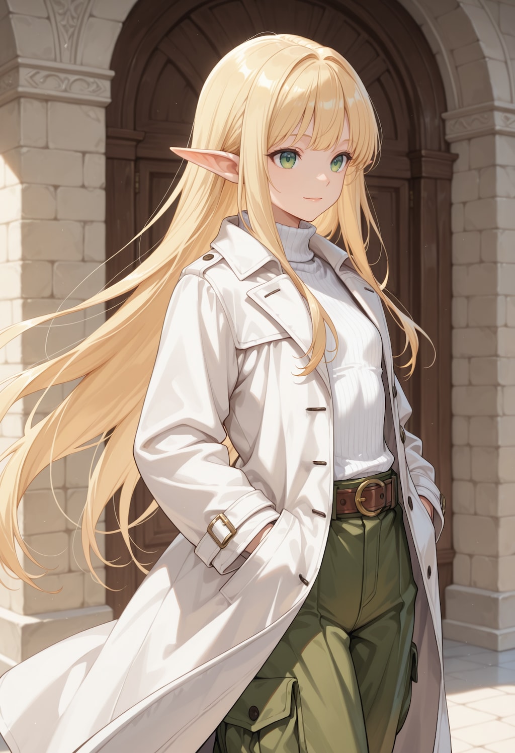 白いコートとエルフ魔女さん