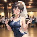 数あるウェディングドレスの中からスク水を選んだ女性 2枚目