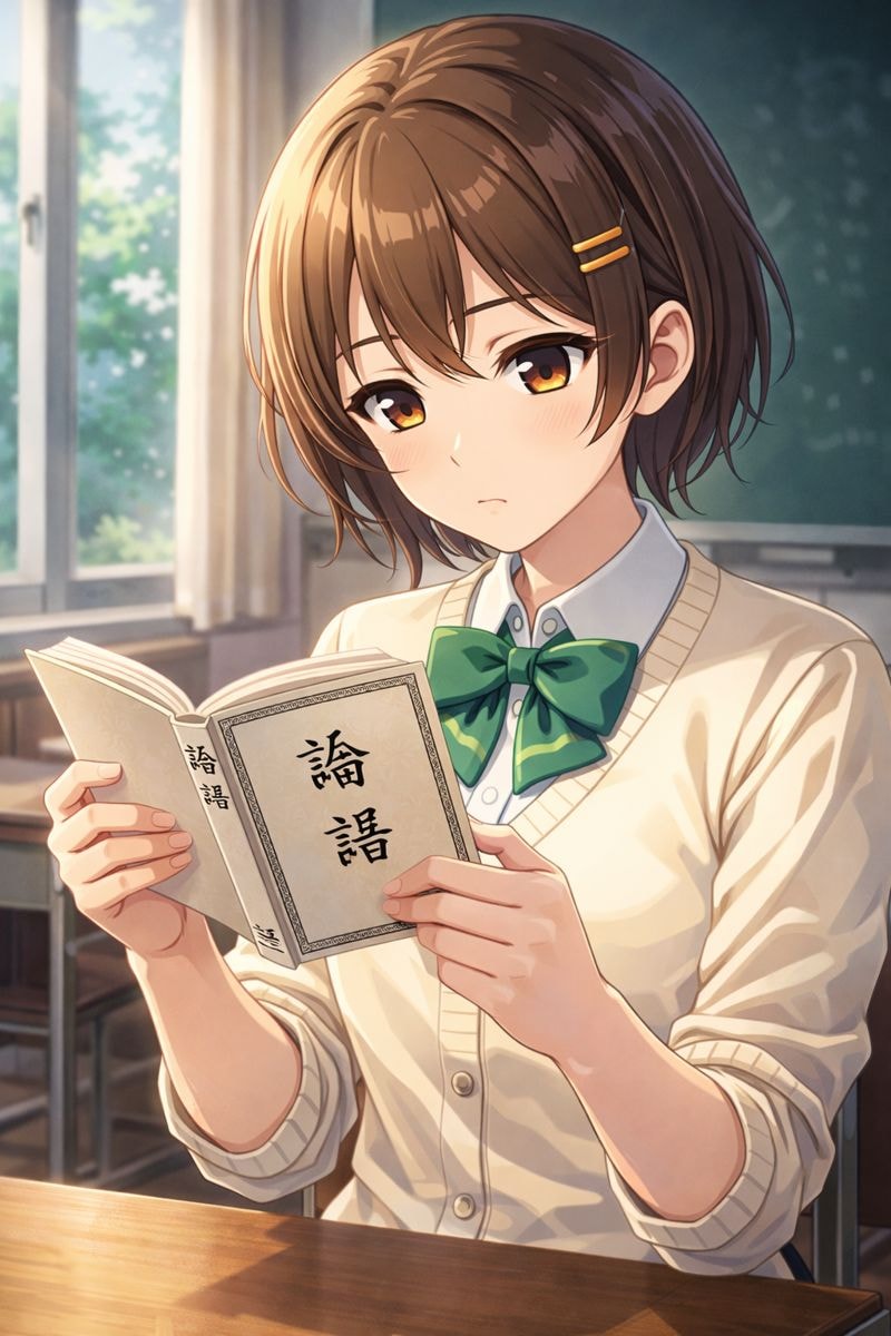 『論語』を読む女学生 | の人気AIイラスト・グラビア