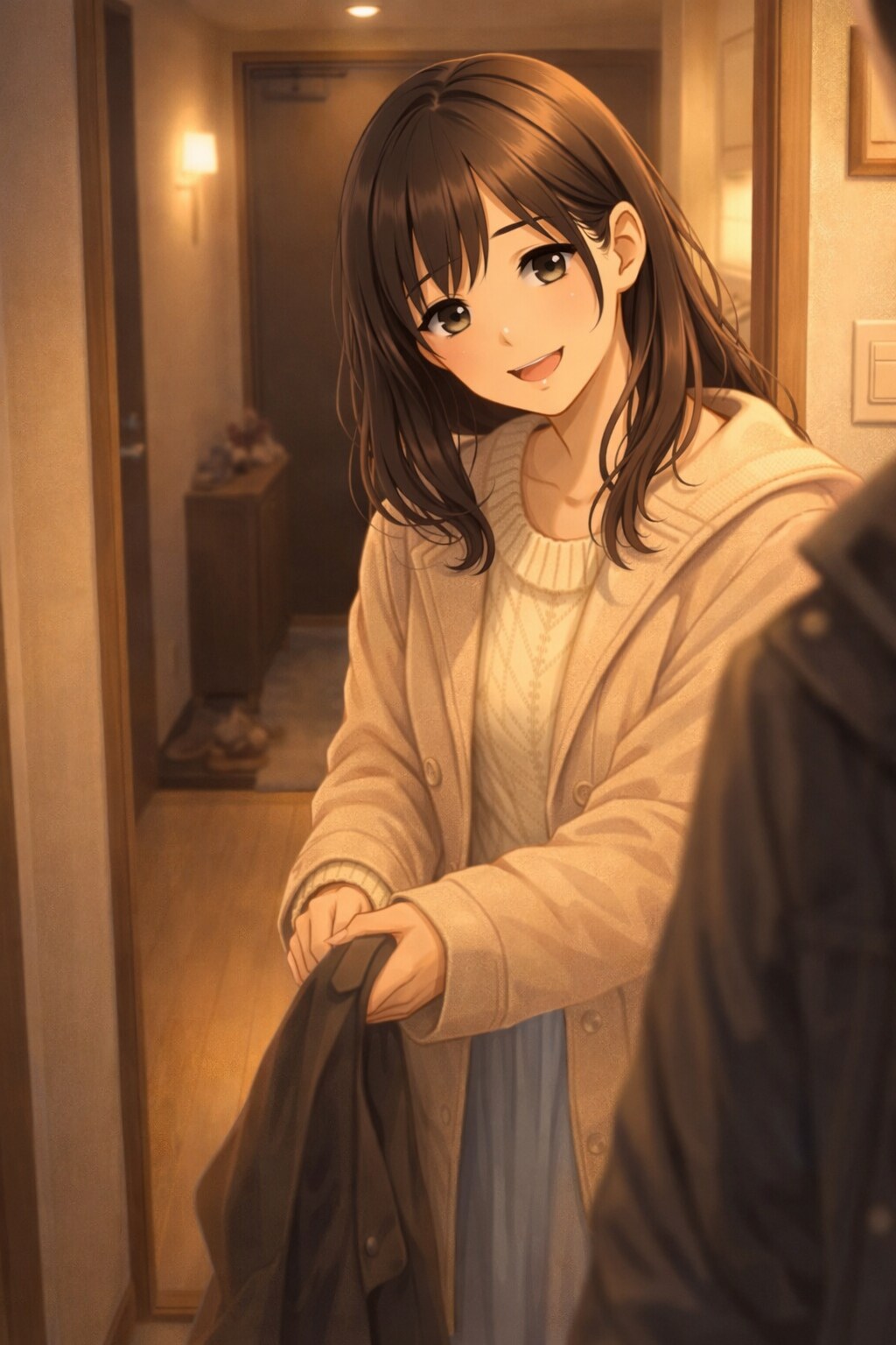 帰る場所に、彼女がいる幸せ | の人気AIイラスト・グラビア