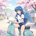 バイクに乗る天使少女_Flow 2枚目